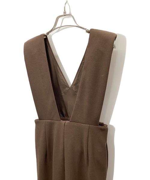 forme（フォルメ）forme (フォルメ) SHOULDER PADS DRESS(ショルダーパッズドレス) ブラウンの古着・服飾アイテム