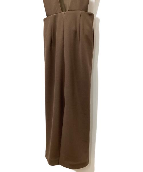 forme（フォルメ）forme (フォルメ) SHOULDER PADS DRESS(ショルダーパッズドレス) ブラウンの古着・服飾アイテム