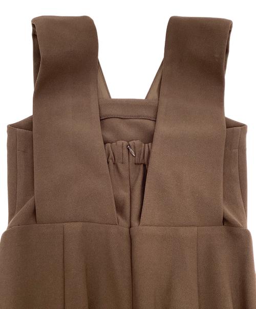 forme（フォルメ）forme (フォルメ) SHOULDER PADS DRESS(ショルダーパッズドレス) ブラウンの古着・服飾アイテム