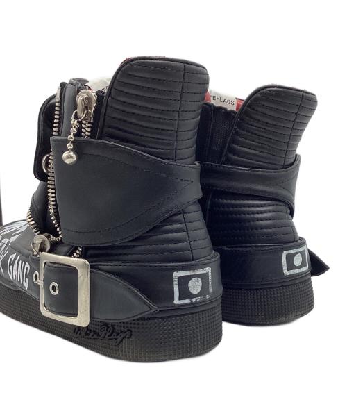 WHITE FLAG'S（ホワイトフラッグス）WHITE FLAG'S (ホワイトフラッグス) ペイントライダーススニーカー ブラック サイズ:26.5の古着・服飾アイテム