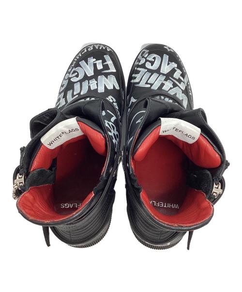 WHITE FLAG'S（ホワイトフラッグス）WHITE FLAG'S (ホワイトフラッグス) ペイントライダーススニーカー ブラック サイズ:26.5の古着・服飾アイテム