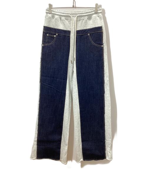 FIG&VIPER（フィグアンドヴァイパー）FIG&VIPER (フィグアンドヴァイパー) デニム×スウェットワイドPT ホワイト サイズ:FREE 未使用品の古着・服飾アイテム