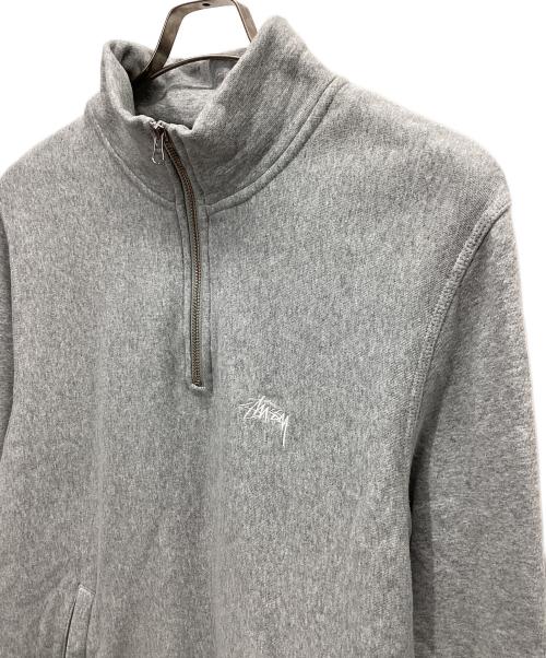 stussy（ステューシー）stussy (ステューシー) ハーフジップスウェット グレー サイズ:Mの古着・服飾アイテム