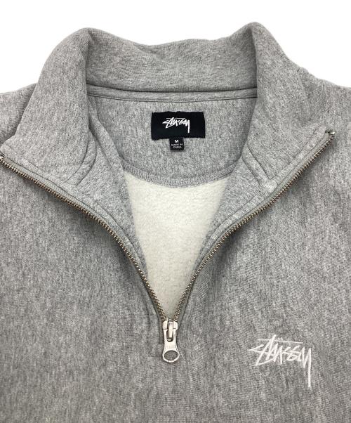 stussy（ステューシー）stussy (ステューシー) ハーフジップスウェット グレー サイズ:Mの古着・服飾アイテム