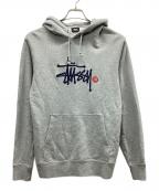 stussyステューシー）の古着「プルオーバーパーカー」｜グレー