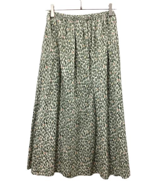 オオカミとフクロウ（オオカミトフクロウ）オオカミとフクロウ (オオカミトフクロウ) フクロウとこもれび森のかくれんぼ“ゆらぎ”スカート ベージュ サイズ:freeの古着・服飾アイテム