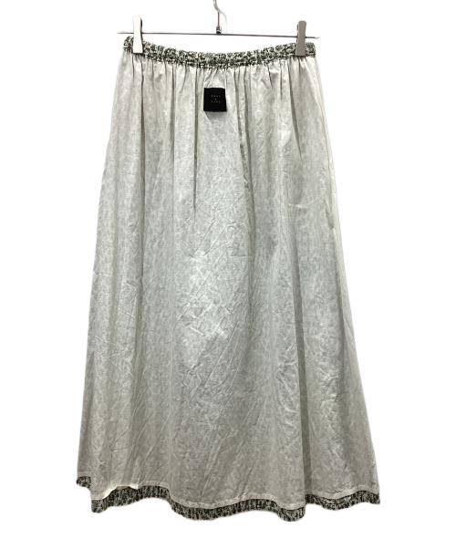 オオカミとフクロウ（オオカミトフクロウ）オオカミとフクロウ (オオカミトフクロウ) フクロウとこもれび森のかくれんぼ“ゆらぎ”スカート ベージュ サイズ:freeの古着・服飾アイテム