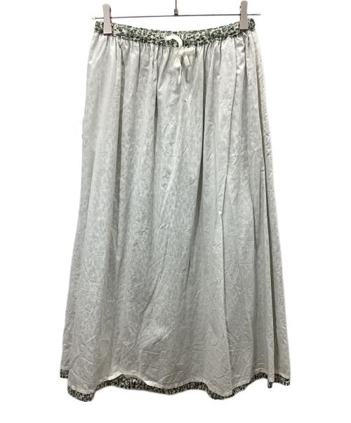 オオカミとフクロウ（オオカミトフクロウ）オオカミとフクロウ (オオカミトフクロウ) フクロウとこもれび森のかくれんぼ“ゆらぎ”スカート ベージュ サイズ:freeの古着・服飾アイテム