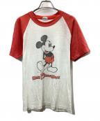 DISNEYディズニー）の古着「半袖カットソー」｜ホワイト×レッド