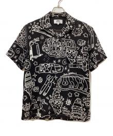 eYe COMME des GARCONS JUNYAWATANABE MAN（アイ コム デ ギャルソン ジュンヤ ワタナベ マン）の古着「キュプラボイルプリントシャツ」｜ブラック