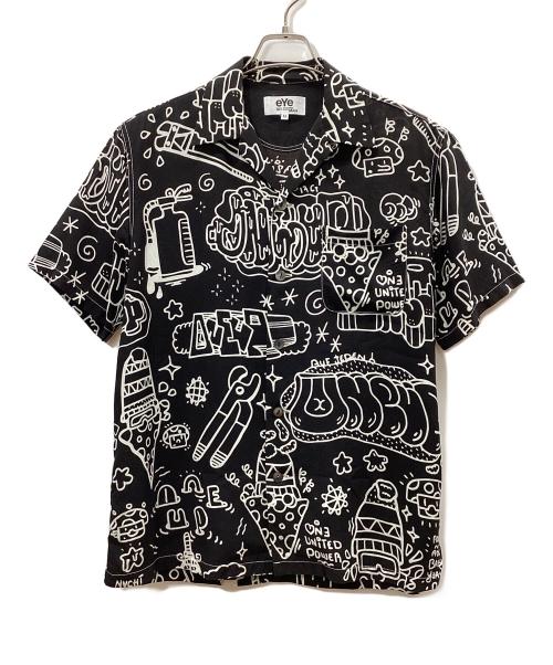 eYe COMME des GARCONS JUNYAWATANABE MAN（アイ コム デ ギャルソン ジュンヤ ワタナベ マン）eYe COMME des GARCONS JUNYAWATANABE MAN (アイ コム デ ギャルソン ジュンヤ ワタナベ マン) キュプラボイルプリントシャツ ブラック サイズ:Mの古着・服飾アイテム