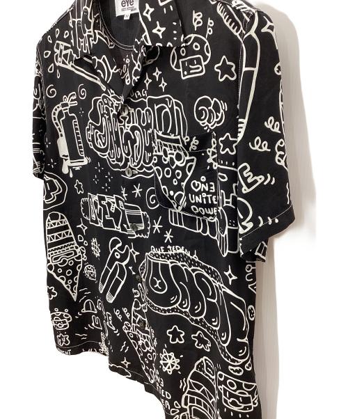 eYe COMME des GARCONS JUNYAWATANABE MAN（アイ コム デ ギャルソン ジュンヤ ワタナベ マン）eYe COMME des GARCONS JUNYAWATANABE MAN (アイ コム デ ギャルソン ジュンヤ ワタナベ マン) キュプラボイルプリントシャツ ブラック サイズ:Mの古着・服飾アイテム