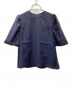 formeフォルメ）の古着「パフスリーブブラウス」｜ネイビー