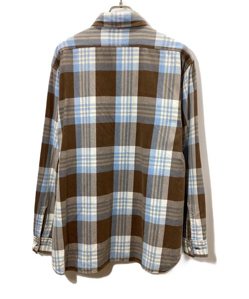SUGAR CANE（シュガーケーン）SUGAR CANE (シュガーケーン) 長袖シャツ ブルー×ブラウン サイズ:Lの古着・服飾アイテム