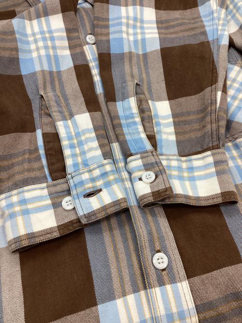 SUGAR CANE（シュガーケーン）SUGAR CANE (シュガーケーン) 長袖シャツ ブルー×ブラウン サイズ:Lの古着・服飾アイテム