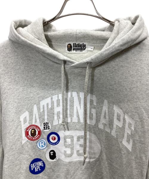 A BATHING APE（ア ベイシング エイプ）A BATHING APE (ア ベイシング エイプ) ロゴパッチパーカー グレー サイズ:Lの古着・服飾アイテム