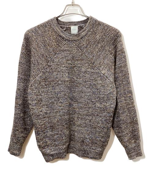 PAUL SMITH（ポールスミス）Paul Smith (ポールスミス) ミックスアップ クルーネックニット ブラウン サイズ:Lの古着・服飾アイテム