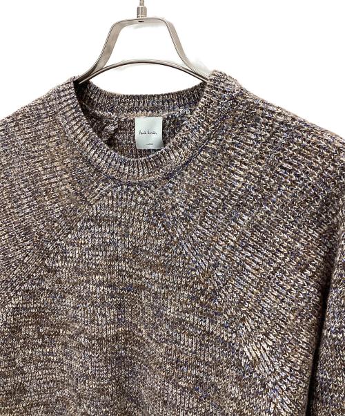 PAUL SMITH（ポールスミス）Paul Smith (ポールスミス) ミックスアップ クルーネックニット ブラウン サイズ:Lの古着・服飾アイテム
