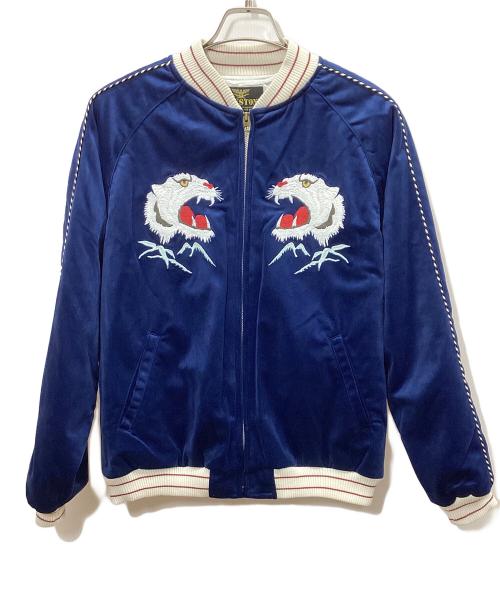 HOUSTON（ヒューストン）HOUSTON (ヒューストン) 別珍スカジャン ブルー サイズ:Mの古着・服飾アイテム