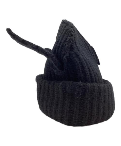 CHARLES JEFFREY LOVERBOY（チャールズ ジェフリー ラバーボーイ）CHARLES JEFFREY LOVERBOY (チャールズ ジェフリー ラバーボーイ) 猫耳ニット帽 ブラックの古着・服飾アイテム