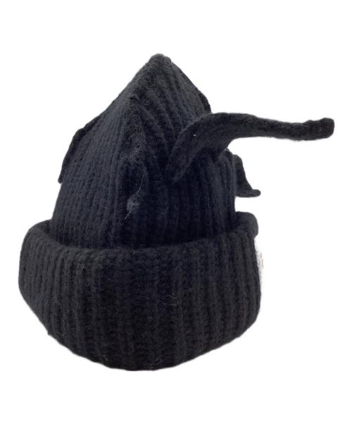 CHARLES JEFFREY LOVERBOY（チャールズ ジェフリー ラバーボーイ）CHARLES JEFFREY LOVERBOY (チャールズ ジェフリー ラバーボーイ) 猫耳ニット帽 ブラックの古着・服飾アイテム