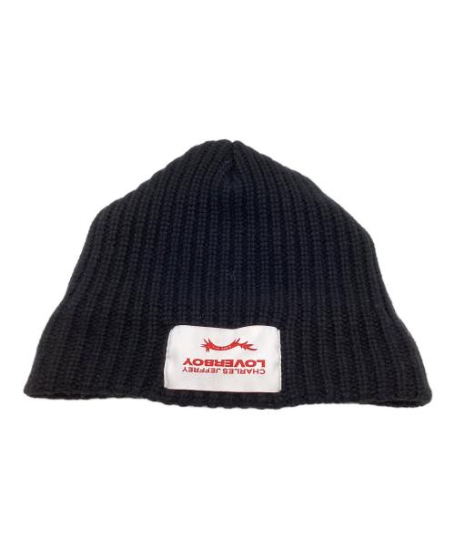 CHARLES JEFFREY LOVERBOY（チャールズ ジェフリー ラバーボーイ）CHARLES JEFFREY LOVERBOY (チャールズ ジェフリー ラバーボーイ) 猫耳ニット帽 ブラックの古着・服飾アイテム