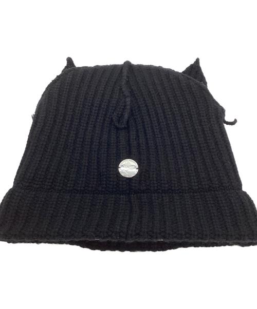 CHARLES JEFFREY LOVERBOY（チャールズ ジェフリー ラバーボーイ）CHARLES JEFFREY LOVERBOY (チャールズ ジェフリー ラバーボーイ) 猫耳ニット帽 ブラックの古着・服飾アイテム