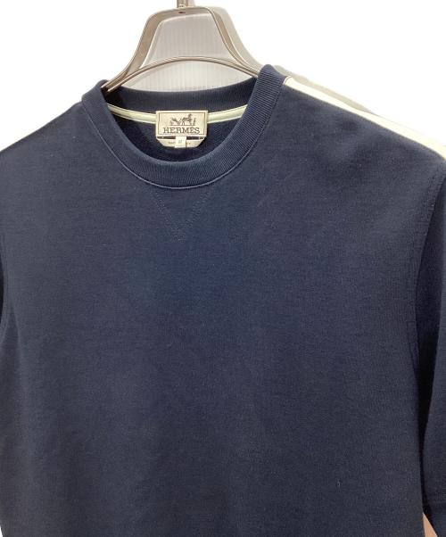 HERMES（エルメス）HERMES (エルメス) 半袖スウェット ホワイト×ネイビー サイズ:Mの古着・服飾アイテム