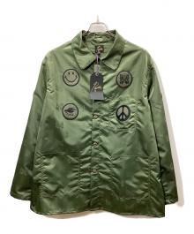 Needles（ニードルズ）の古着「DN カバーオール – オリーブ パピヨン ジャカード サテン」｜グリーン