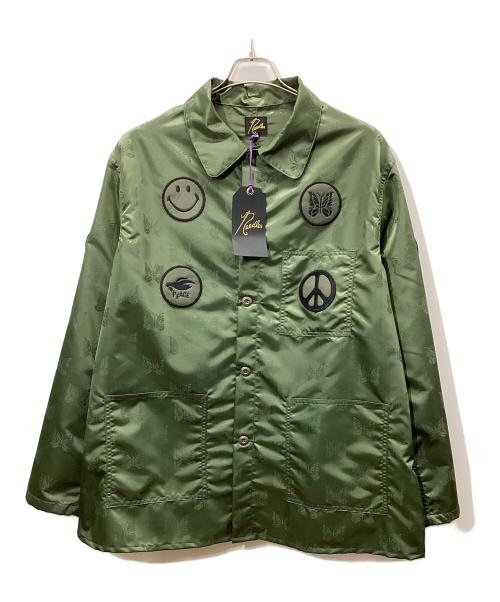 Needles（ニードルズ）Needles (ニードルズ) DN カバーオール – オリーブ パピヨン ジャカード サテン グリーン サイズ:XLの古着・服飾アイテム