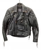 KADOYAカドヤ）の古着「ダブルライダースジャケット」｜ブラック