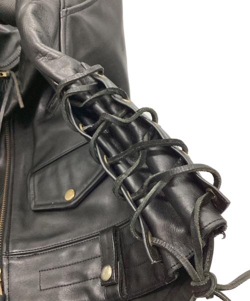 KADOYA（カドヤ）KADOYA (カドヤ) ダブルライダースジャケット ブラック サイズ:Lの古着・服飾アイテム