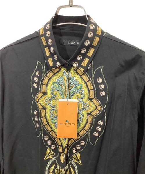 ETRO（エトロ）ETRO (エトロ) 長袖シルクシャツ ブラック サイズ:40の古着・服飾アイテム