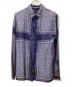 ETROエトロ）の古着「長袖シルクシャツ」｜ブルー