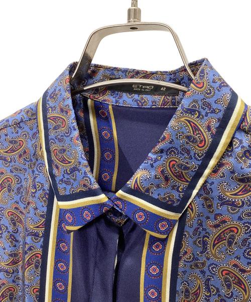 ETRO（エトロ）ETRO (エトロ) 長袖シルクシャツ ブルー サイズ:42の古着・服飾アイテム