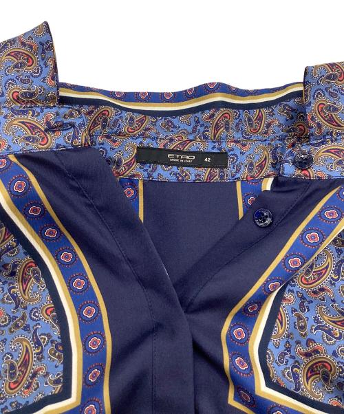 ETRO（エトロ）ETRO (エトロ) 長袖シルクシャツ ブルー サイズ:42の古着・服飾アイテム