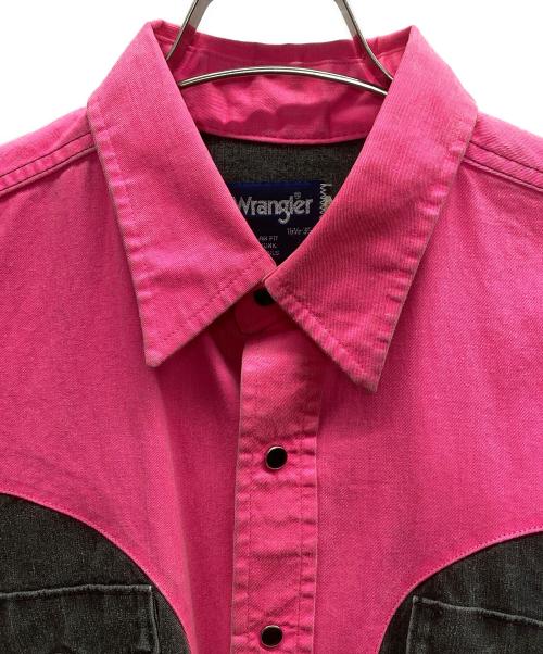 Wrangler（ラングラー）Wrangler (ラングラー) デニムシャツ ピンク×ブラック サイズ:Lの古着・服飾アイテム