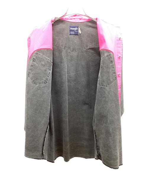 Wrangler（ラングラー）Wrangler (ラングラー) デニムシャツ ピンク×ブラック サイズ:Lの古着・服飾アイテム