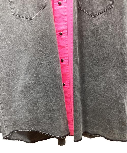 Wrangler（ラングラー）Wrangler (ラングラー) デニムシャツ ピンク×ブラック サイズ:Lの古着・服飾アイテム