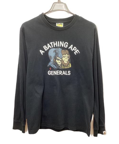 A BATHING APE（ア ベイシング エイプ）A BATHING APE (ア ベイシング エイプ) 長袖カットソー ブラック サイズ:Lの古着・服飾アイテム