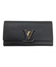 LOUIS VUITTON（ルイ ヴィトン）の古着「ポルトフォイユ・カプシーヌ　トリヨンレザー」｜ブラック