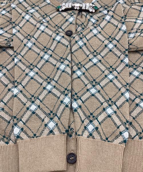 MIU MIU（ミュウミュウ）MIU MIU (ミュウミュウ) 薄手カーディガン ベージュ サイズ:36の古着・服飾アイテム