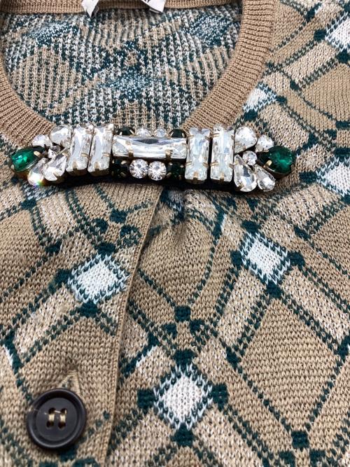 MIU MIU（ミュウミュウ）MIU MIU (ミュウミュウ) 薄手カーディガン ベージュ サイズ:36の古着・服飾アイテム