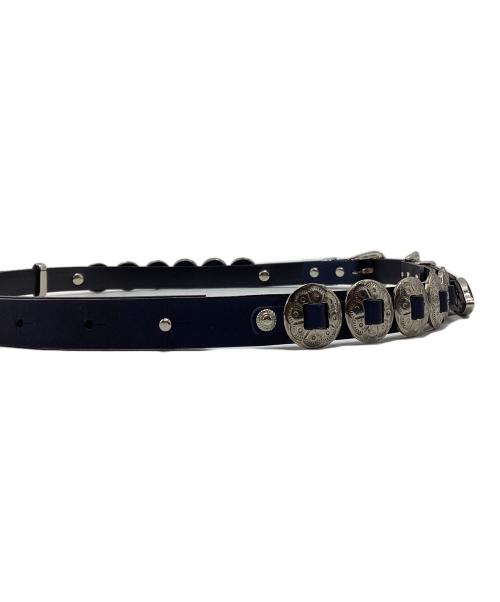 TOGA VIRILIS（トーガ ビリリース）TOGA VIRILIS (トーガ ビリリース) ダブルバックルナローベルト ネイビーの古着・服飾アイテム