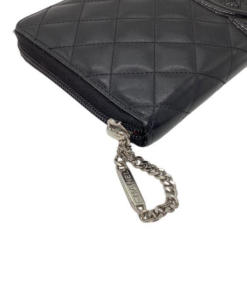 CHANEL（シャネル）CHANEL (シャネル) CHANEL カンボンライン ラウンドジップ長財布  ブラックの古着・服飾アイテム