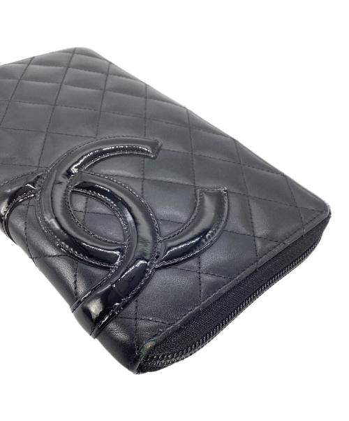 CHANEL（シャネル）CHANEL (シャネル) CHANEL カンボンライン ラウンドジップ長財布  ブラックの古着・服飾アイテム