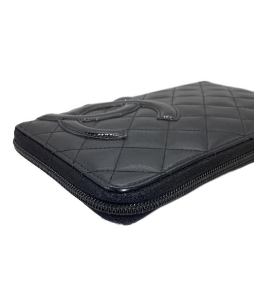 CHANEL（シャネル）CHANEL (シャネル) CHANEL カンボンライン ラウンドジップ長財布  ブラックの古着・服飾アイテム