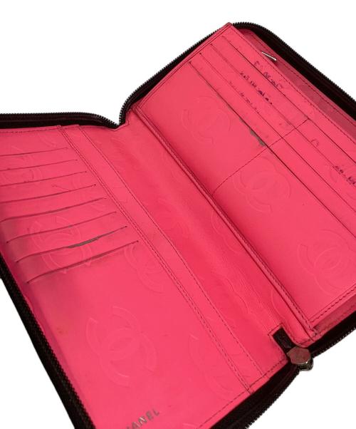 CHANEL（シャネル）CHANEL (シャネル) CHANEL カンボンライン ラウンドジップ長財布  ブラックの古着・服飾アイテム