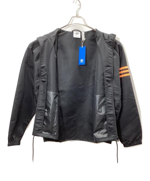 adidas Originals（アディダスオリジナル）adidas Originals (アディダスオリジナル) ナイロンジャケット ブラック×オレンジ サイズ:Mの古着・服飾アイテム