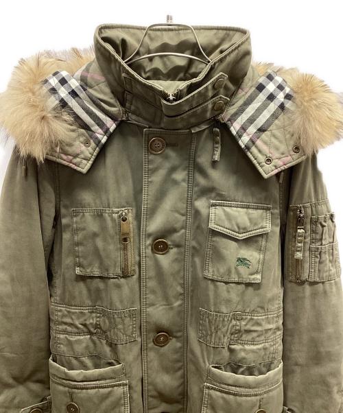 BURBERRY BLUE LABEL（バーバリーロンドンブルーレーベル）BURBERRY BLUE LABEL (バーバリーロンドンブルーレーベル) モッズコート オリーブ サイズ:38の古着・服飾アイテム